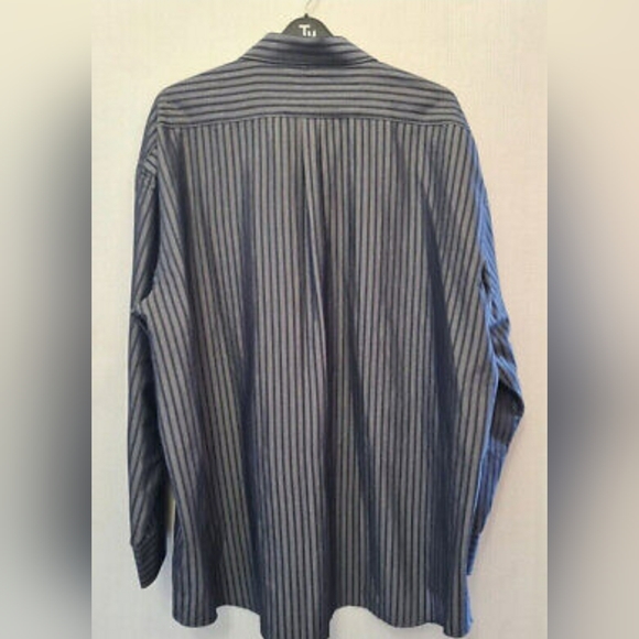 Farah shirt striped size 3XL XXL long sleeve grey with blue stripes casual - Picture 5 of 7